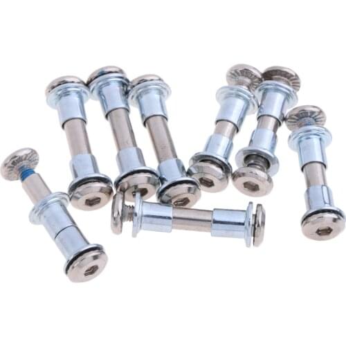 8pcs Professional Premium Inline Roller Skate Replacement Screws with Spacers Axle Bolt Nut Nail High Strength Silver Accessory