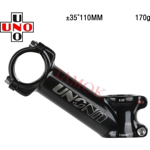 UNO AS021 Mountain Bike Ultra Light Black/Silver Stem Iamok 35 Degree 70/90/110mm 31.8x28.6mm Black Logo Stems Bicycle Parts