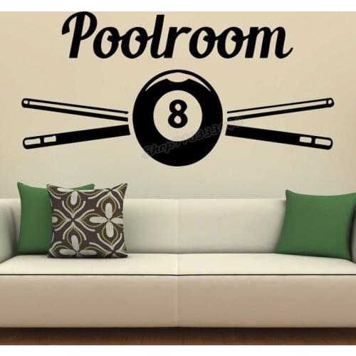 Vinyl Decor Billiard Wall Decal Billiard Sports Game Wall Sticker Billiards Club Decor Use Home Interior Decor Housewares B058