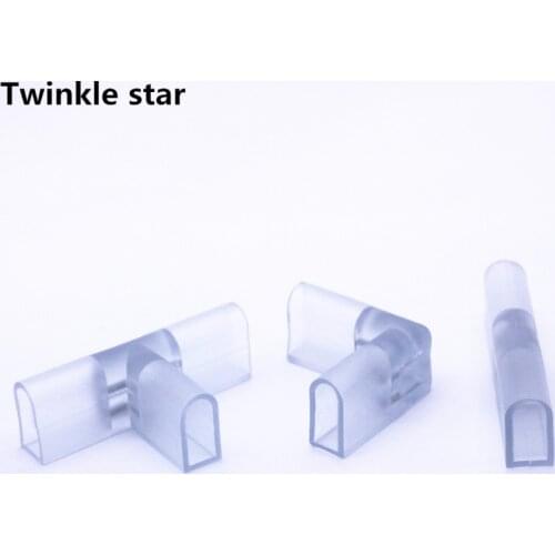 Led neon strip light connector for 8*16mm 12v 220v waterproof flexible rope tape 2 pin 4 pin RGB corner connector extend