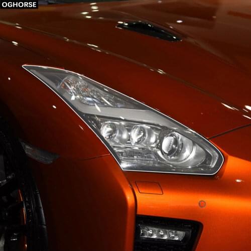 2 Pcs Car Headlight Protective Film Protection Transparent TPU Decal Sticker for Nissan GTR R35 Nismo 2009-2020 Accessories