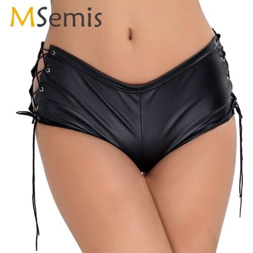 Womens Sexy Patent Leather Mini Shorts 2021 High Waist Pole Dance Black Hot Short Pants Fashion Clubwear for Party Dance Club