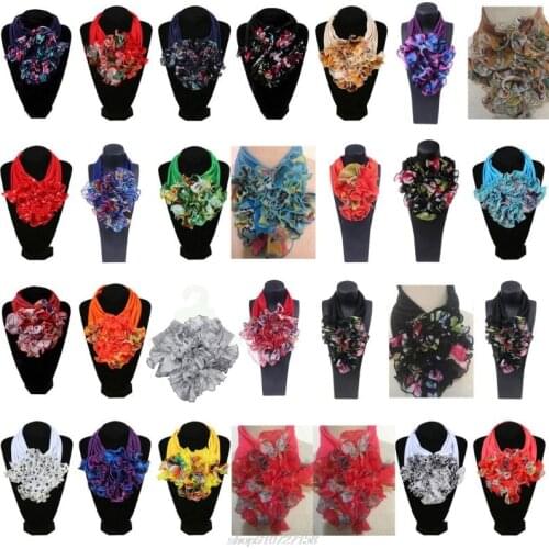 Womens Floral Collar Scarf Luxury Flower Printed Neckerchief Ring Neck Scarves JY14 21 Dropshipping