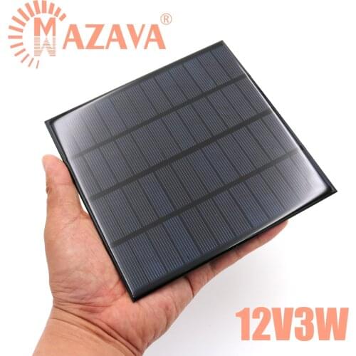 1Pcs Solar Panel 12V 3W Solar System DIY For Light Cell Phone Chargers Portable Solar Cell 3W 18650