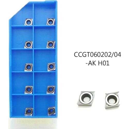 10pc CCGT060202 CCGT060204 AK H01 Hard Alloy Aluminum cutter blade Insert Cutting Tool turning tool CNC Tools