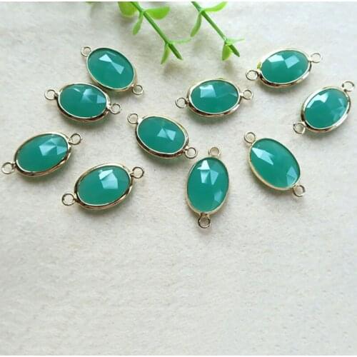 10pcs/lot quartz geode Druzy Gold Plated Faceted Oval Shape Glass Crystal Connector Beads For DIY Bracelet necklace Jewelry BD49