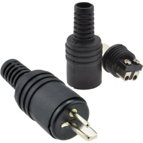 2pcs 2 Pin Black DIN Plug Speaker And HiFi Connector Screw Terminals Connector Power Signal Plug Adapters