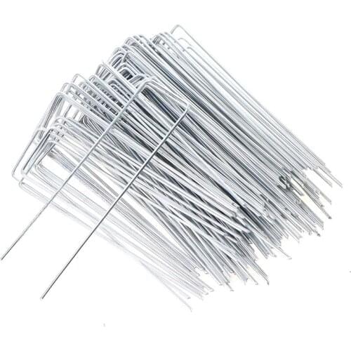 50Pcs 40*150mm U-Shaped Garden Stakes Pins for Anchoring Irrigation Tubing