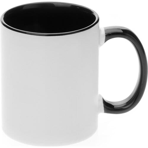 11OZ ORCA Sublimation Blank Coffee Cup Coating Two Tone Mug with Inner and Handle Colorful Drinkware Mugs