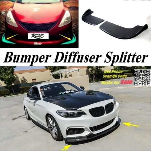 Car Splitter Diffuser Bumper Canard Lip For BMW 2 Series F22 F45 2014 2015 Tuning Body Kit / Front Deflector Car Fin Chin Body