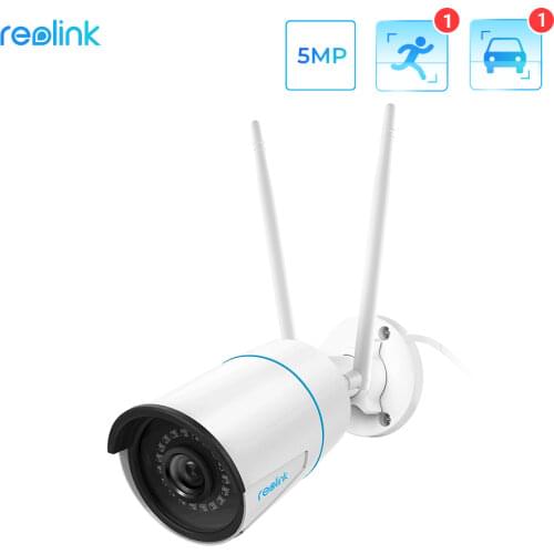 Reolink 5MP Human/Car Detection Smart Home 2.4G/5Ghz Night vision Onvif SD card slot 256GB Waterproof Camera WiFi RLC-510WA