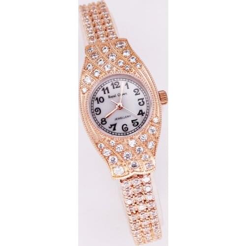 Prong Setting Royal Crown Lady Womens Watch Japan Quartz Jewelry Hours Fine Fashion Crystal Luxury Rhinestones Girl Gift