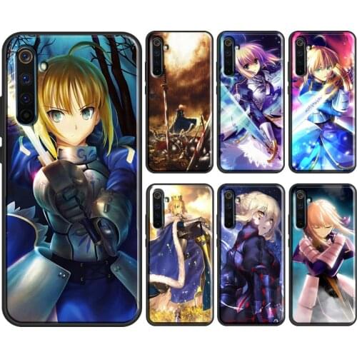 Anime Fate Stay Night Saber Case For OPPO Realme 8 Pro 6 7 Q3 Pro GT Neo C21 C11 C3 Cover For OnePlus 8T 8 9 Pro Nord