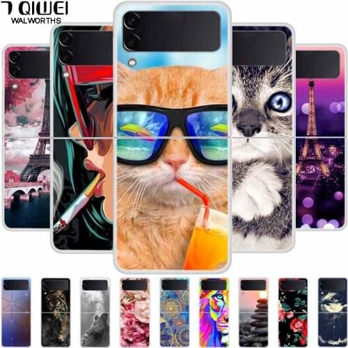 For Samsung Galaxy Z Flip 3 Case Phone Cover Hard PC Fundas for Samsung Z Flip3 5G Case Fashion Clear Bumper ZFlilp 3 ZFlip3 Bag
