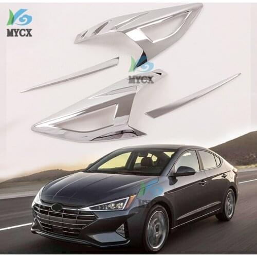 HOT FOR Hyundai Elantra 2019 2020 4PCS ABS Chrome Rear Tail Light Lamp Cover Trim