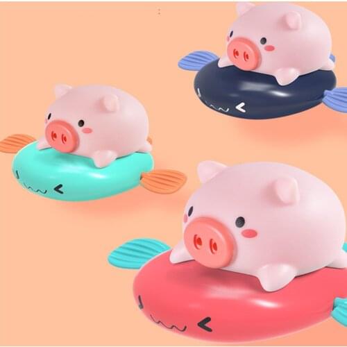 Swimming Pool Toy Baby Beach Toys 3 Pcs Cute Cartoon Animal Pull the Bath Toy Pig Classic Baby Water Toy Kids Beach Toy