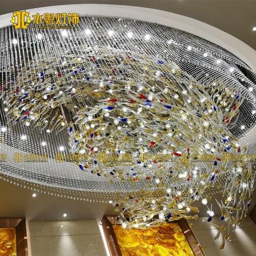 Customized hotel lobby lobby hall non-standard project crystal lamp sales department sand table art glass lamp