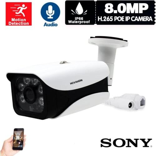 CCTV IP POE Camera System 4K Outdoor Waterproof Audio Night Vision IP Bullet Security Video Surveillance Cameras 8MP XMEYE ONVIF