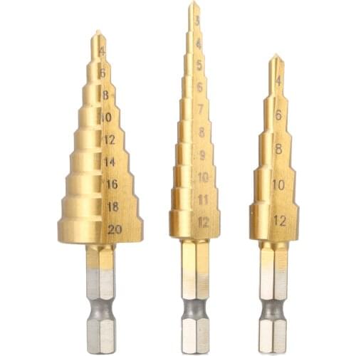 Multifunctional HSS Titanium Coated Straight Flute Step Drill Bits Essential Hardware Tool Pagoda Drill Bit Tool