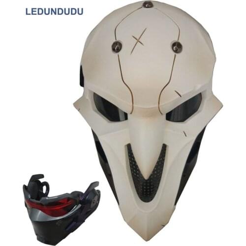 Fashion Game D.va OW Bleach Gabriel Reyes Cosplay Skull Mask Soldier 76 LED Luminous Headwear Halloween Party Cos Props Masks