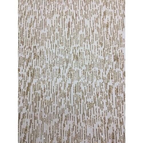 Fashion design gold color glitter Sequins lace fabric Gold sequins african lace fabric Wholesale glitter lace high quality