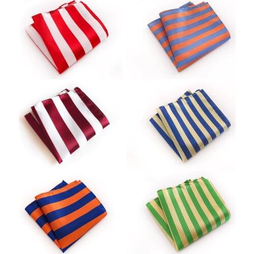 Mens Business Dress Multicolor Striped Pocket Towel Fashion Design Quality Explosion Models 25x25cm Polyester Pocket Towel