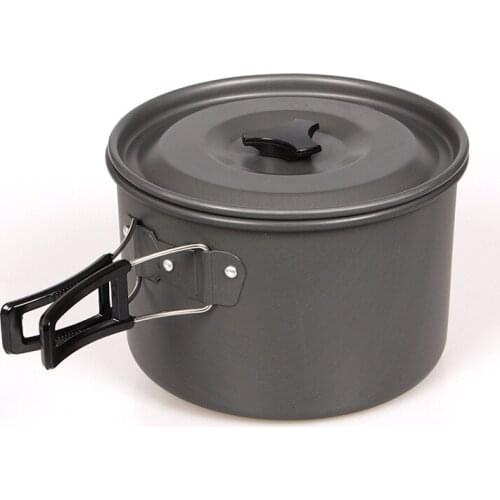 Camping Cookware Mess Kit Outdoor Cooking Equipment Cookset Camp Pot Pan Bowls Free Folding Utensil Set Mess Bag Lightweight Com