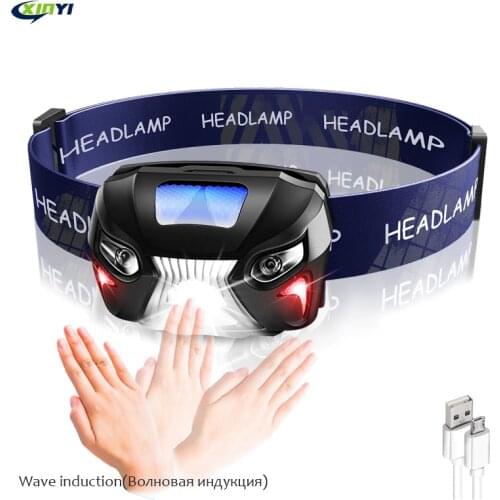 LED Headlamp USB Rechargeable 10000Lm Powerfull LED Headlight Body Motion Sensor Head Flashlight Camping Torch Light Lamp