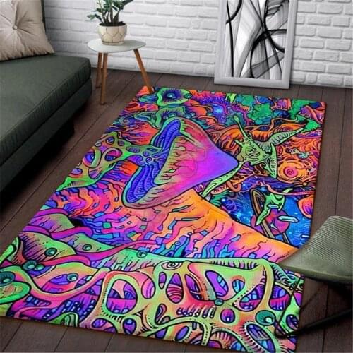 Mushroom Area Rug 3D All Over Printed Non-slip Mat Dining Room Living Room Soft Bedroom Carpet 11