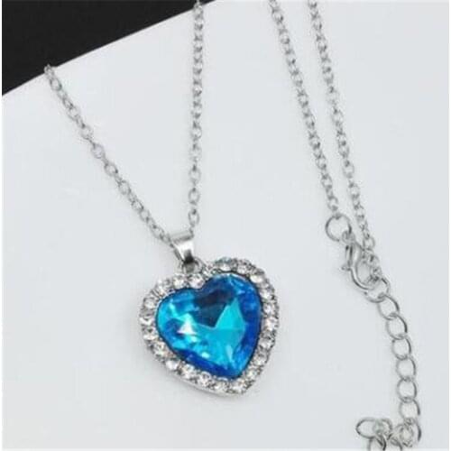 2018 New Hot Fashion Trendy Jewelry Choker Titanic Ocean Love Heart Necklace&Pendant Gift For Women Boho For Girl Free Shipping