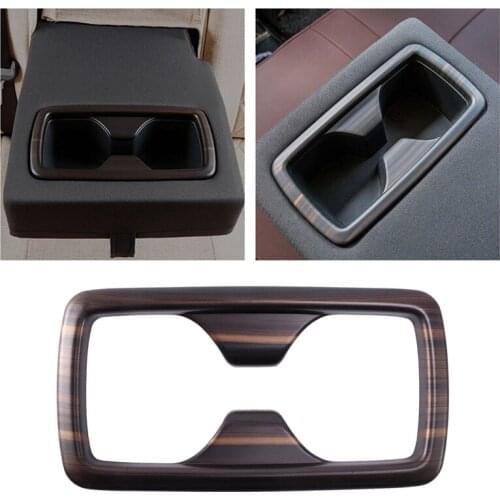Wood Grain Car Rear Seat Water Cup Holder Frame Cover Decoration for Toyota Harrier Venza 2020 2021