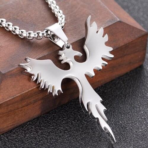 Hip Hop Angel Pendants Necklaces for Men Gold Color Stainless Steel Necklace Jewelry Gift