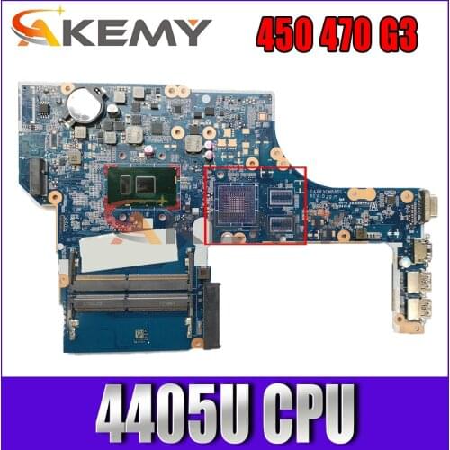 Akemy Pentium Processor 3855U/4405U For HP ProBook 450 470 G3 Motherboard Model:X63C DAX63CMB6D1 Mainboard 100% TESTED