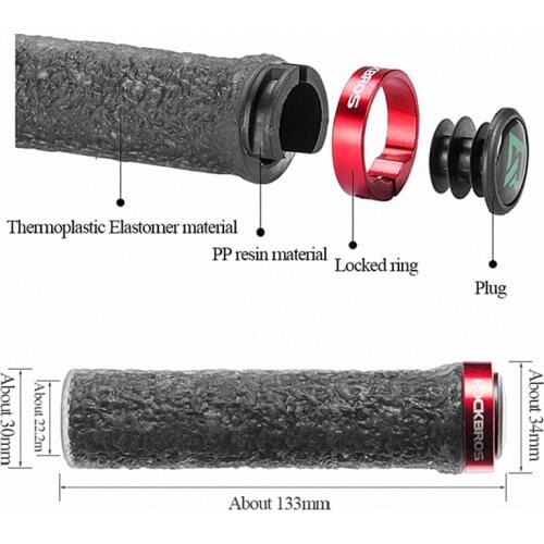 Shockproof Bicycle Handlebar Grips Anti-slip Road Gravel Fet Bike Cycling Cycle Rubber MTB Soft Bycicle Part Handle Bar ROCKBROS