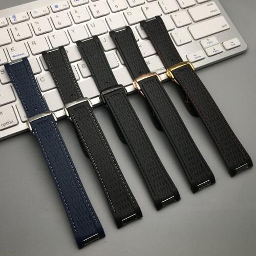 Top quality 20mm Watchband Curved End Silicone Rubber Watch band with Metal for Omega strap Seamaster 300 AQUA TERRA AT150 8900