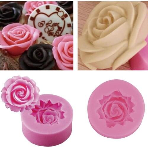 Silicone 3D Roses Flowers Chocolate Wedding Cake Decorating Tools Candy Fondant 1pc new Resin Clay Sugar Mold Diy Baking W6C0