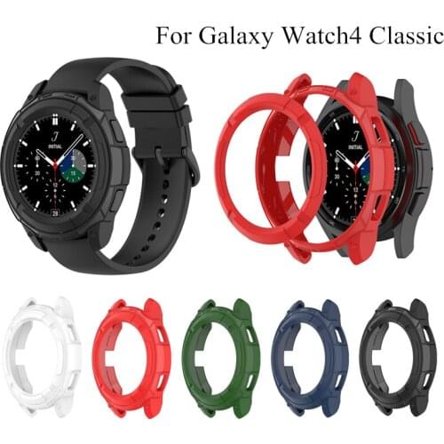 Silicone Protective Case For Samsung Galaxy Watch 4 Classic 42mm 46mm Protect Cover TPU Bumper Shell For Galaxy Watch4 Classic