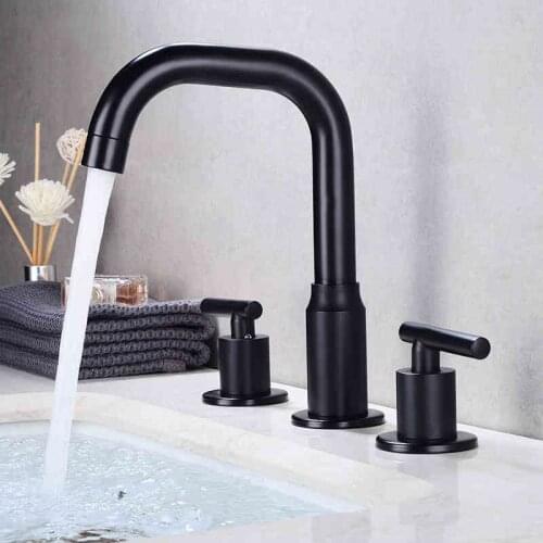 New Basin Faucets Waterfall Stainless Steel Bathroom 8Sink Faucet widespread 3 Hole Bathroom basin Mixer Unique design