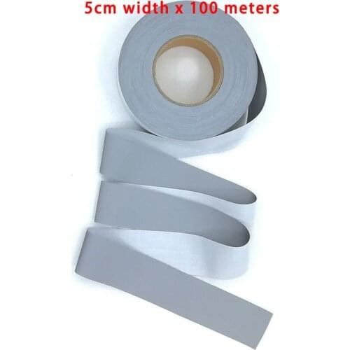 DIY 5CM x 100 Meter High visibility grade Sew On reflective tape reflective fabric sewn on clothing bags