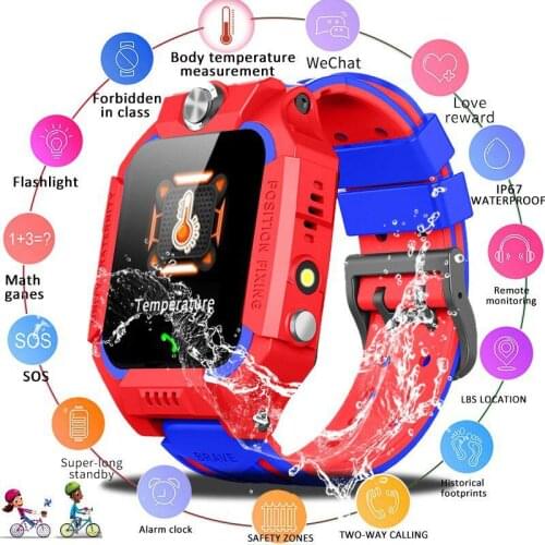Kids Smartwatch Band Temperature Detection Smart Bracelet 1.44 Inches Color Touch Screen 400mah Remote Monitoring Intercom Watch