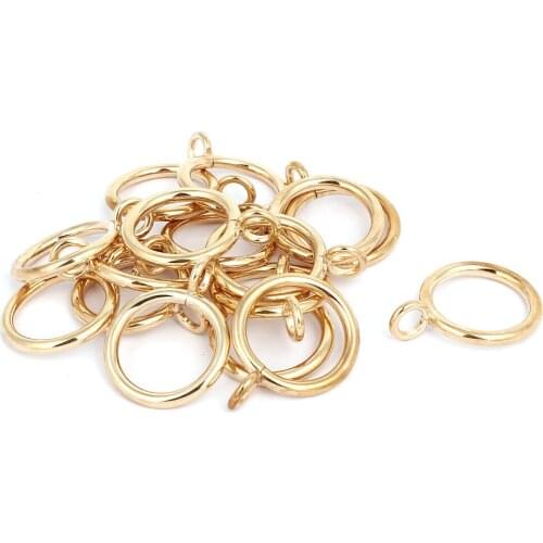 Uxcell Metal Drapes Curtain Eyelet Rings Gold Tone 1" Inner Diameter 16pcs