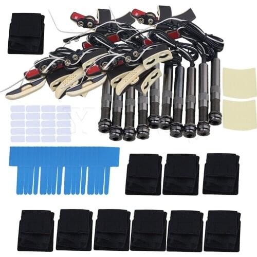 Yibuy Multicolor Zinc Alloy Classical Folk Guitar A-202 Microphone Sound Hole Adjustable Pickup Equalizer 55mm Cable Pack of 10