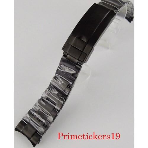 Watch parts 20mm width watch strap watch bracelet deployment buckle black PVD coated fit 40mm men watch