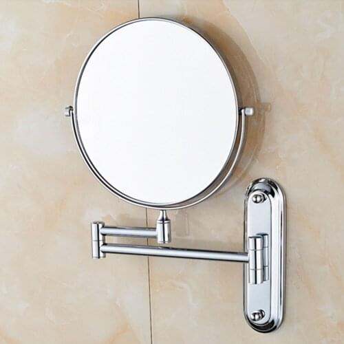 Makeup Mirror Home Bathroom Rotatable 10X Magnifying Folding Space Saving Double Sided Wall Mount Clear Shaving Decorative Round