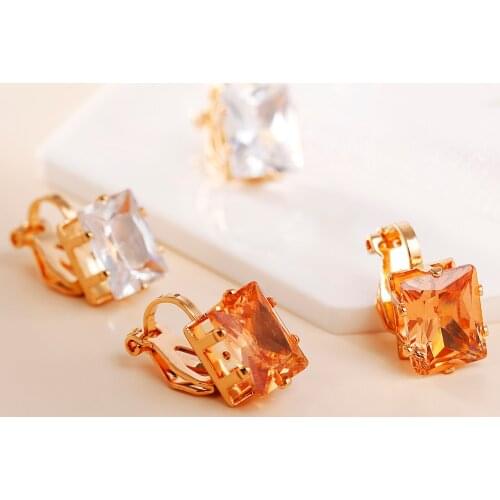 JIOFREE Cubic Zirconia Clip Earrings for women Fashion Crystal Jewelry Earrings Female Wedding Party Gift top quality