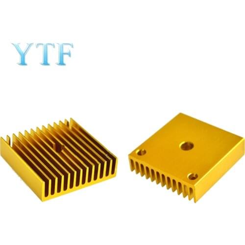 Gold Heat Sink Part For MK7 MK8 Cooling Fan 3D Printers Part 40*40*11mm Aluminum Alloy Fins Golden Heatsink Heated