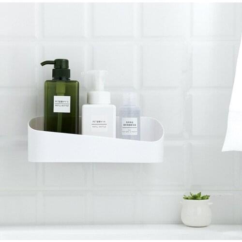 1PC Kitchen Bathroom Shelf Wall Rack Plastic Shower Caddy Organizer Holder Strong Sticky Storage Rack OK 0654