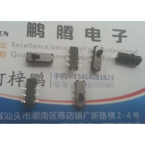 10PCS/lot NSS609-212N-ADAG1P Taiwan SMD 6-foot 2-speed self-resetting toggle switch sliding self-pulling with fixed point