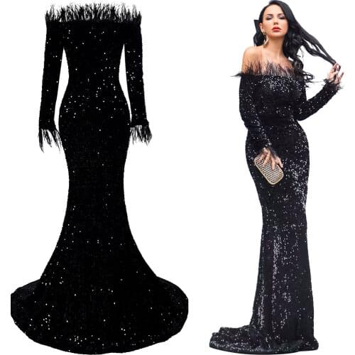 2020 Halloween Black Dress Cosplay Costume Medieval Masquerade Costume Black Sequin Feather Fancy Maxi Dress girl princess dress