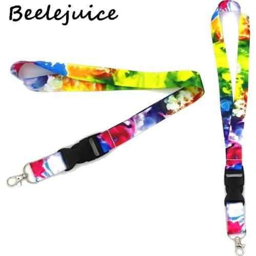 24pcs Colorful smoke Neck Strap Lanyard keychain Mobile Phone Strap ID Badge Holder Rope Keyrings Accessories Webbings Ribbons